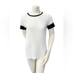 IRO Kizzy Mesh Top Women’s S Knit White Short Sleeve 100% Cotton Made In Romania